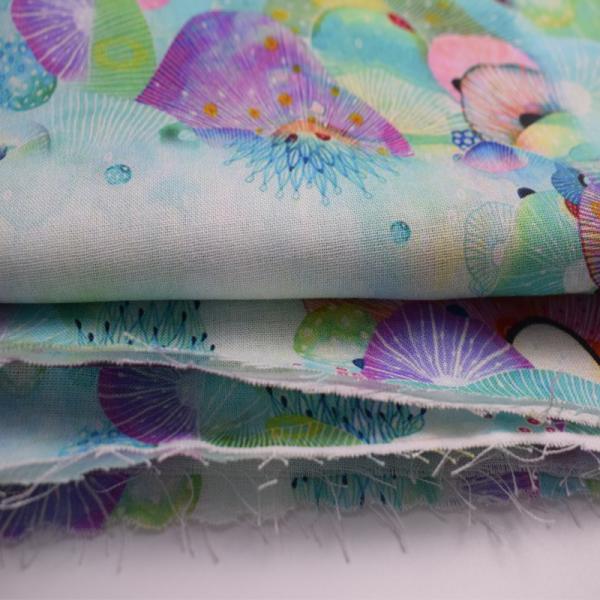 Luxury Polyester Cotton Fabrics light blue Floral Woven Dress Trouser Ramie