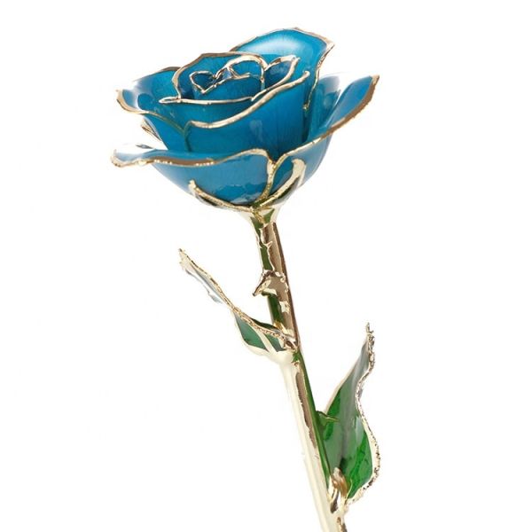 Wholesale Long Stem 24K  Lacquer gold Dipped Trimmed  Rose for Christmas and valentine's day gifts