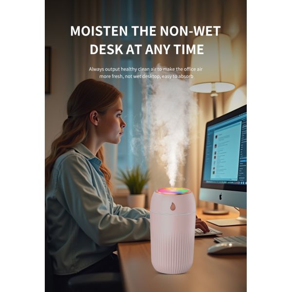 Tabletop Household USB Powered Ultrasonic Humidifier Whole House 420ml Capacity