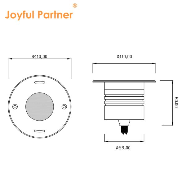 Underwater LED Lighting Fixture Recessed Mounted 4*2.5W RGB3in1 DMX 24 Volt IP68 Stainless Steel Material Body