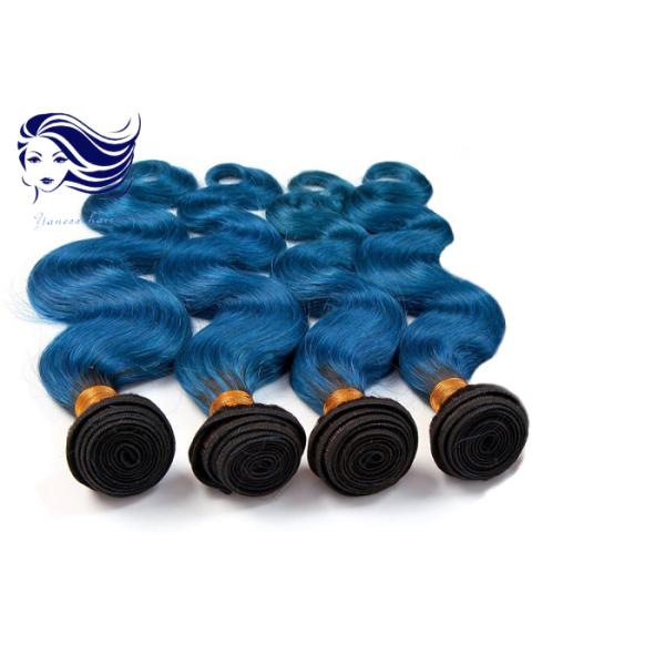 Цвета Ombre волос объемной волны девственницы волосы 1B/синь бразильского милого короткие