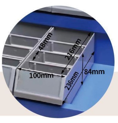 ABS  Medicine Trolley with double side drawers medical trolley cart 