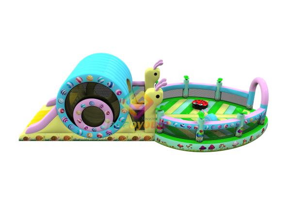 Versatile Safe  Snail Theme Blow Up Play Park / Indoor Inflatable Park