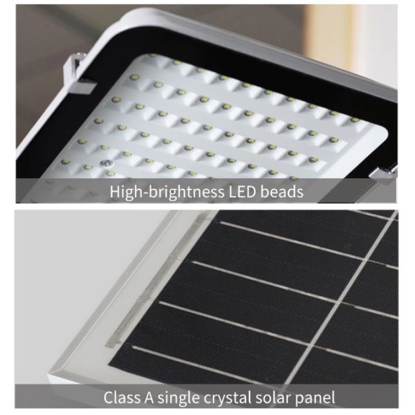 Luz de calle solar de alta potencia para exteriores, integrada, con control remoto, impermeable