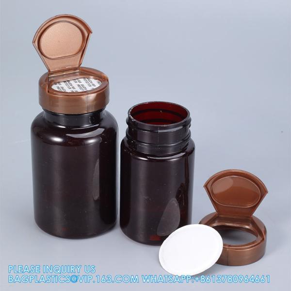 225ML 300ML Pill Medicine Amber PET Pharmaceutical Pill Capsule Medicine Bottles With Tamper Evident Lid