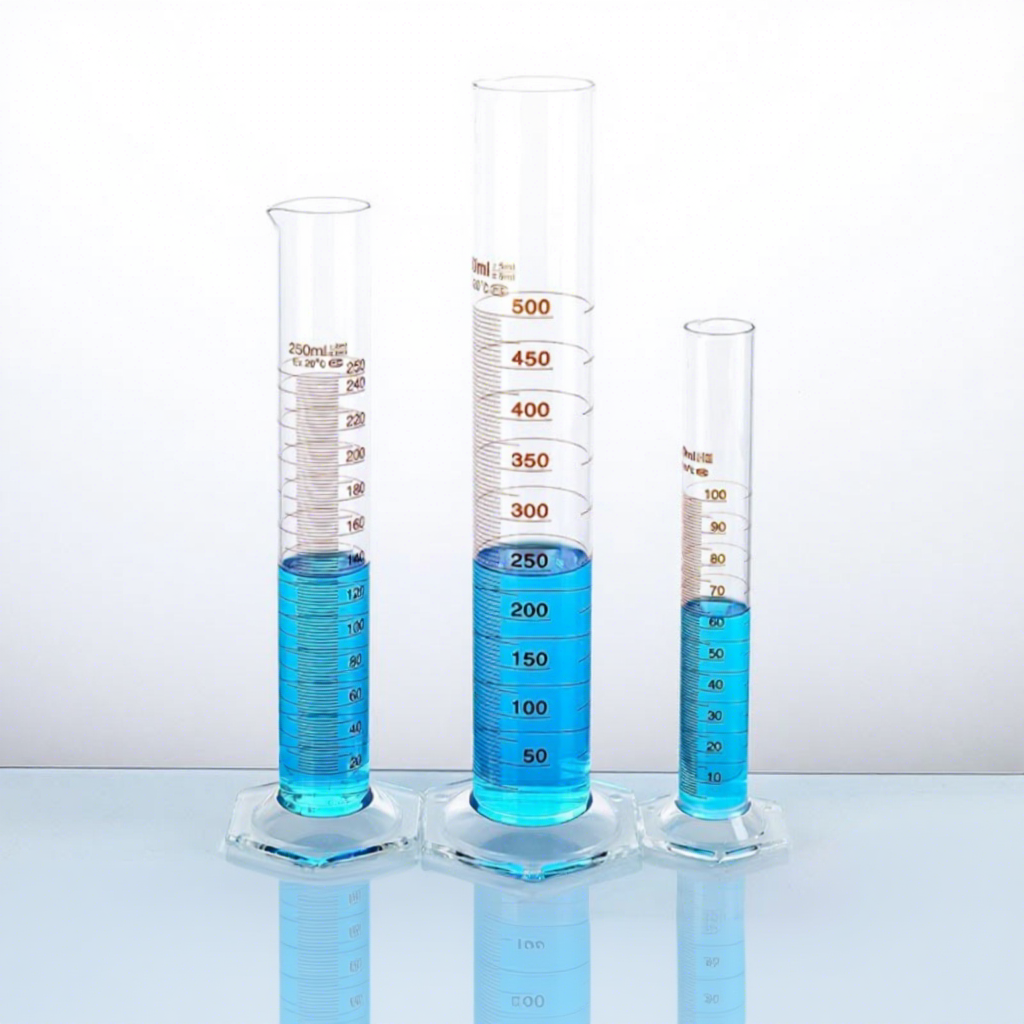 Factory  High-borosilicate Glass Measuring Bottle Clear 100mL 250mL 500mL Thickened Hexagonal-base Glass Cylinder