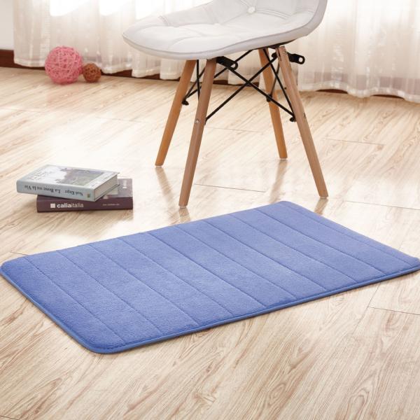 Thick Memory Foam Floor Mats , Bulky Fleece Fabric Grey Fast Drying Bath Mat