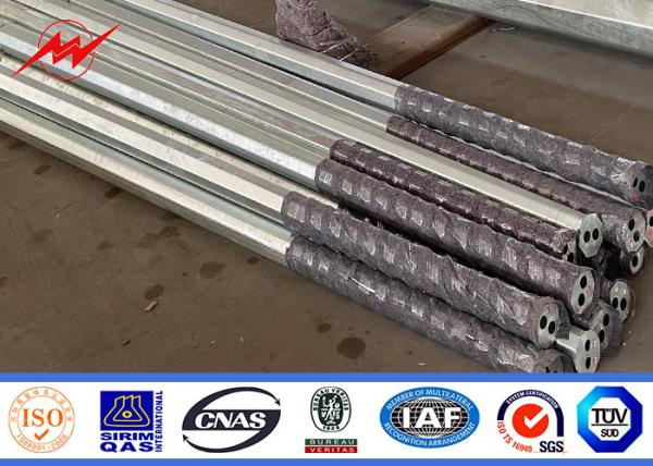 Galvanized Distribution Steel Pole 30FT 9150mm 3.0mm Thickness
