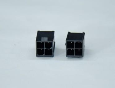 Dual Row 2*2 Black Zn-Line Pin Header Tin 100u'' Plated Terminals