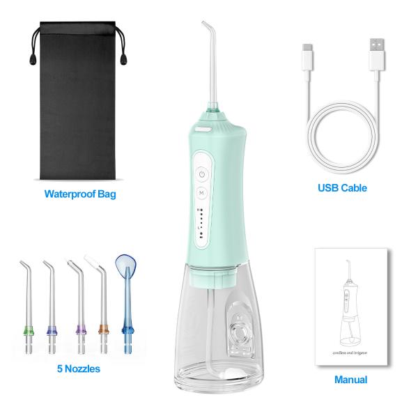 300ml Ipx7 Electric Water Flosser Teeth Cleaning Portable Oral Irrigator 21W