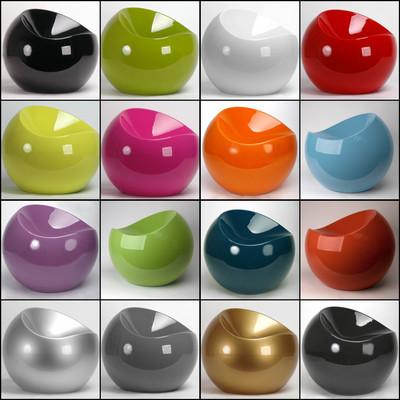 Apple Ball Fiberglass Arm Chair Glossy Designed By Eero Aarnio Short Round Stool