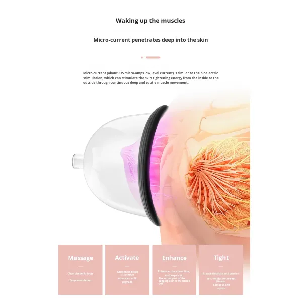 Hot Selling Breast Enhancement Massager with Vibration and Latex Material Home Use Timer & Suction Power Regulation