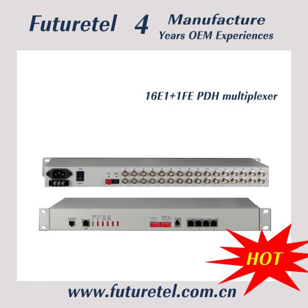 16e1 to 10/100M ethenet multi-sevice single mode pdh fiber optic multiplexer
