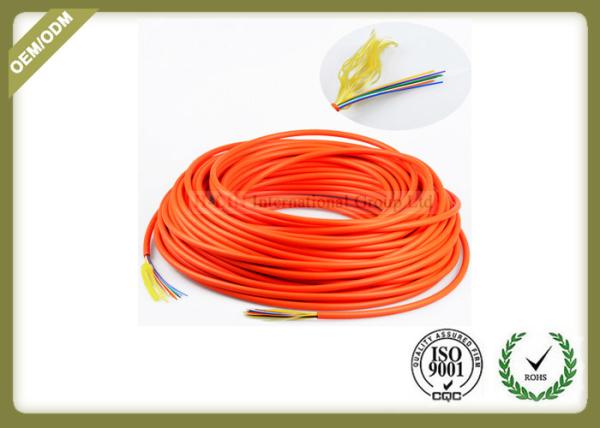 12 Core Multimode Indoor Fiber Optic Cable PVC Jacket Orange Color