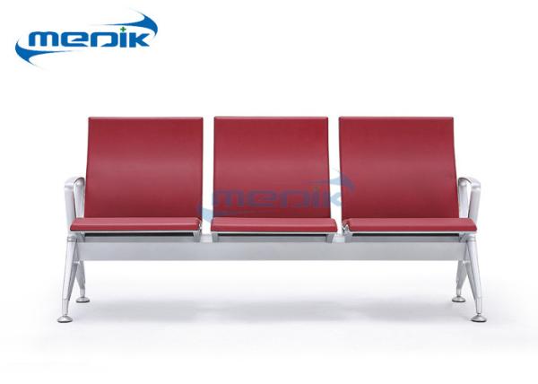 3 - Seater Medical Waiting Room Chairs Steel Cross Beam With Metal Finish