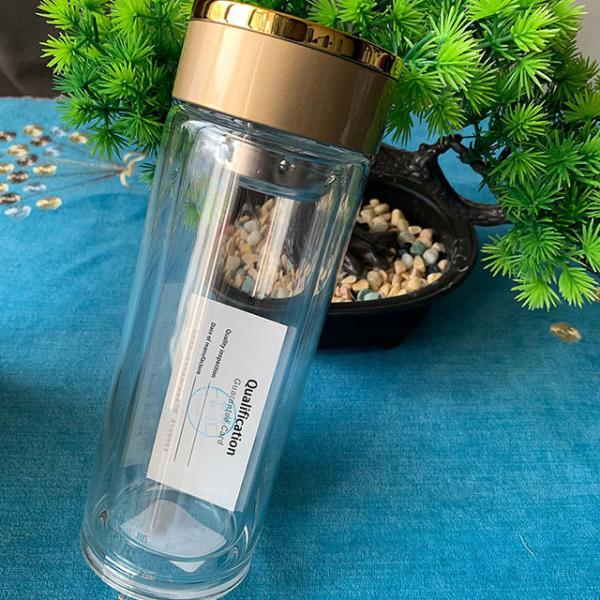 Innovative Drinkware High Borosilicate Double Glass Cup for Tea Separation in B2B