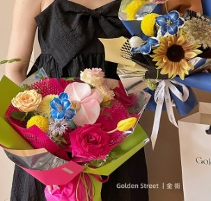 Polyamine waterproof bouquet paper mirror art paper flower packaging paper