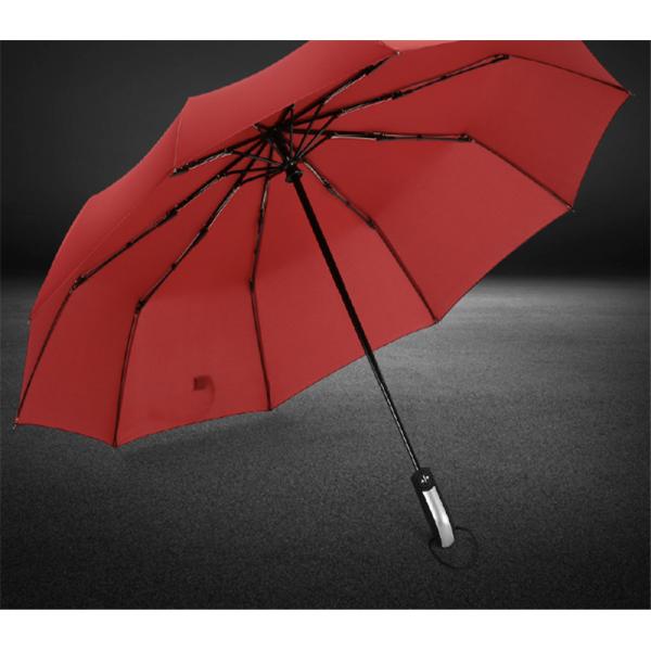 23inch 10K 190T Pongee Automatic Folding Umbrella with Auto Open Close and Steel Shaft