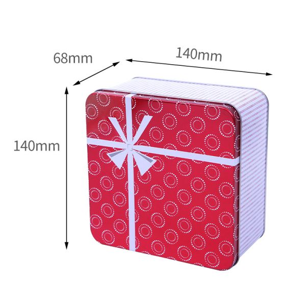 Custom Christmas Tin Box for Gift Square and Round Dessert Tin Can