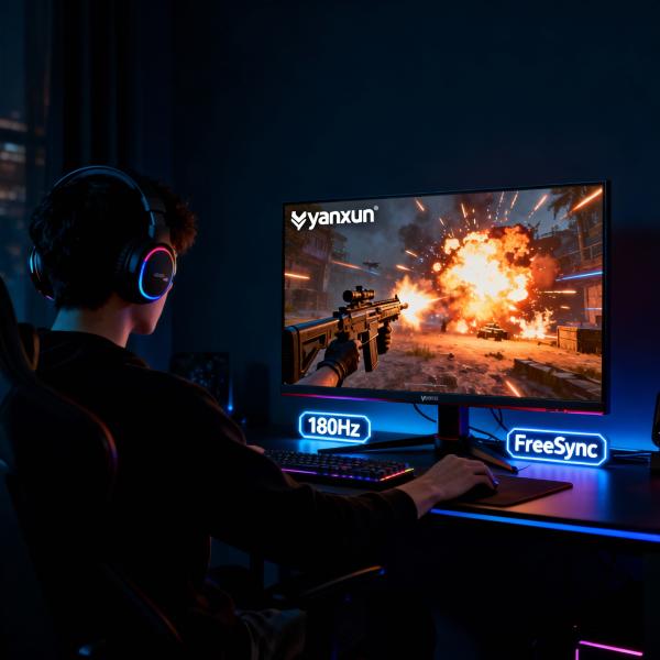 22 Inch 180Hz Gaming Monitor Black, QHD/UHD High Resolution, HDMI & DisplayPort for PC/Console Gaming, Flicker-Free
