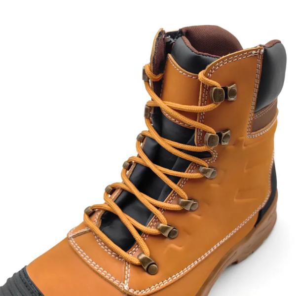 Bottes résistantes au glissement à l'huile et à l'eau en cuir industriel Bottes de construction à fermeture à glissière