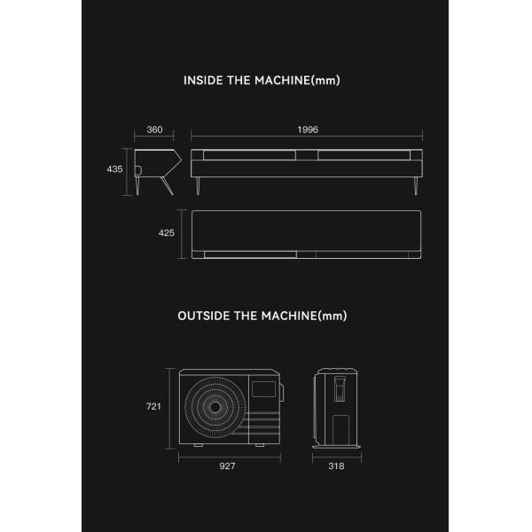 Primst 2024 Cabinet de télévision divisé Mode de réfrigération et de chauffage multifonctionnel supérieur