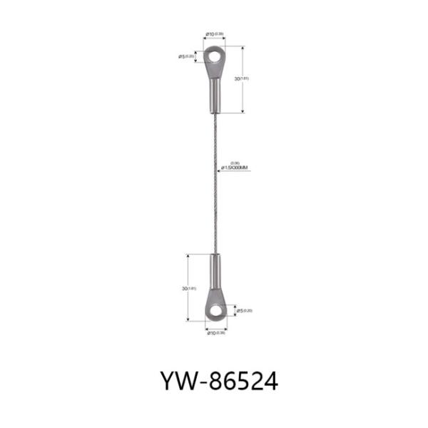 Double Brass Eyelets Type 304 316 Stainless Steel Wire Rope Sling For Light YW86523