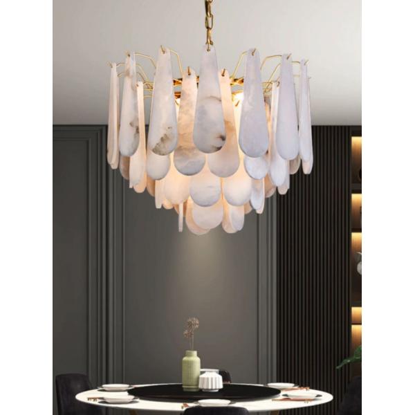 Modern Minimalist Alabaster Chandelier Living Room Chandeliers Light Luxury Villa Dining Room Bedroom Decorative Pendant Lamp