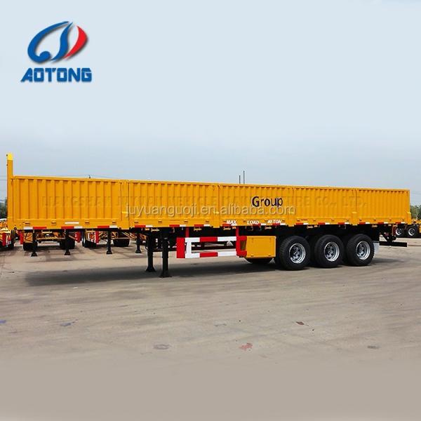 Tri-angle 50tons drop side wall bulk cargo transporting sidewall semi trailer truck
