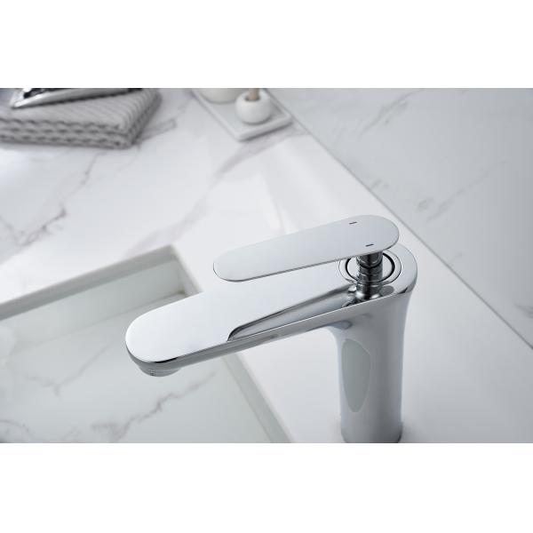 Modern Design Brass Bathroom Faucet Chrome Polished Single Handle Basin Vanity Sink Faucet