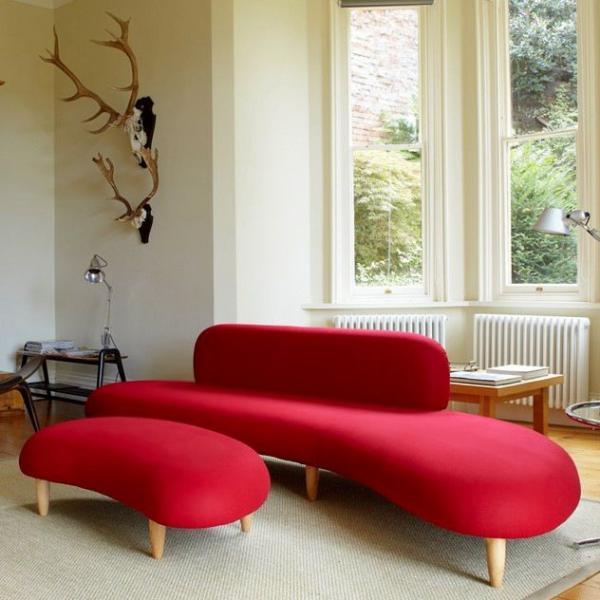 Noguchi Freeform Modern Classic Sofa Replica Sectional Leather Ottoman