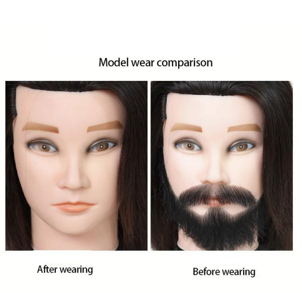 Real Hair Realistic Fake Beard and Moustache for Men Cosplay Invisible Mustache