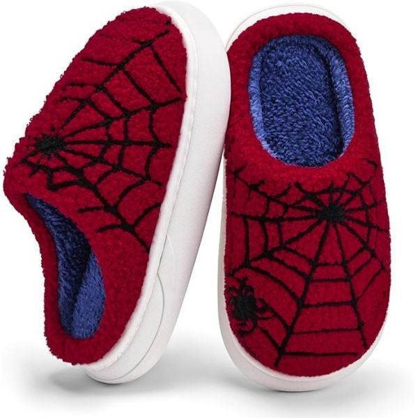 Pantoufles d'intérieur pour garçons avec doublure en fausse fourrure respirante et motifs amusants