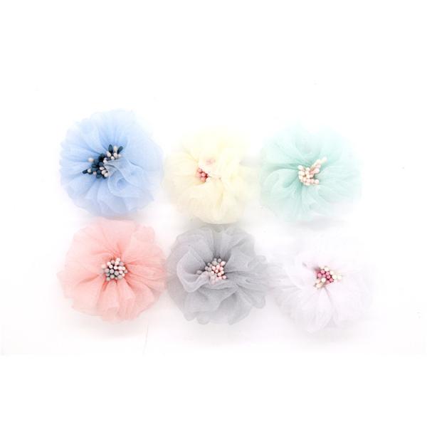 Handmade Girl Shoe Lace Flowers For Shoes / Hair / Headband SGS Certificated