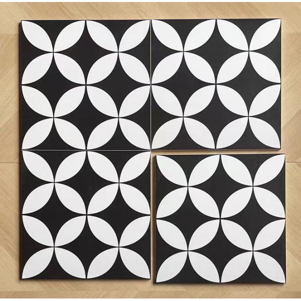 Black and White 20x20cm Ceramic Rustic Tile for Indoor Floor and Wall