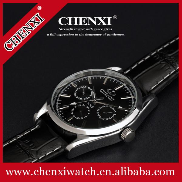 Fashion Jewelry Wholesale Price Watch Manufacturer Stainless Steel Case Leather Watche Man