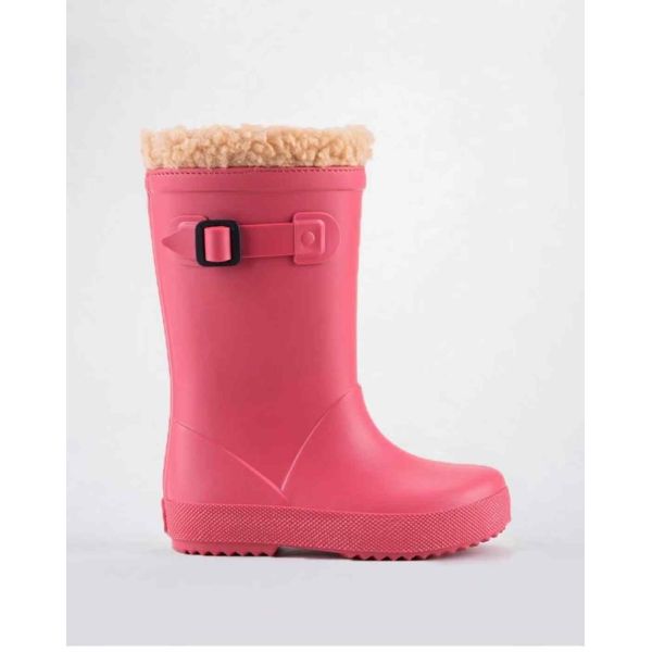 Bottes de pluie pour enfants à revêtement chaud en polyvinyle chlorure avec boucle latérale