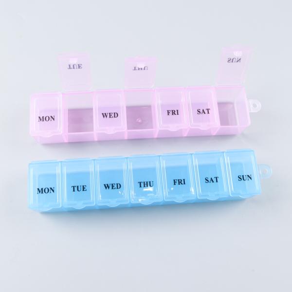 Blue Travel Portable Weekly Pill Box Organizer 11.2ML/Grid Портативный еженедельный органайзер для таблеток Blue Travel 11,2 мл / сетка для путешествий Pill Box