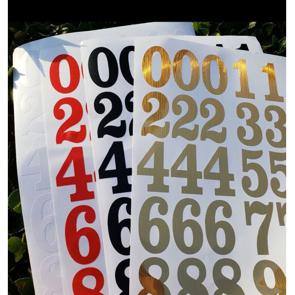 Self Adhesive Peel Off PVC Label Sticker Arabic Number Temporary Stickers