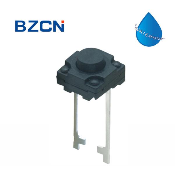 Anti Dust Black Waterproof Tactile Switch 0.15 Mm Travel With 2 Long Pin