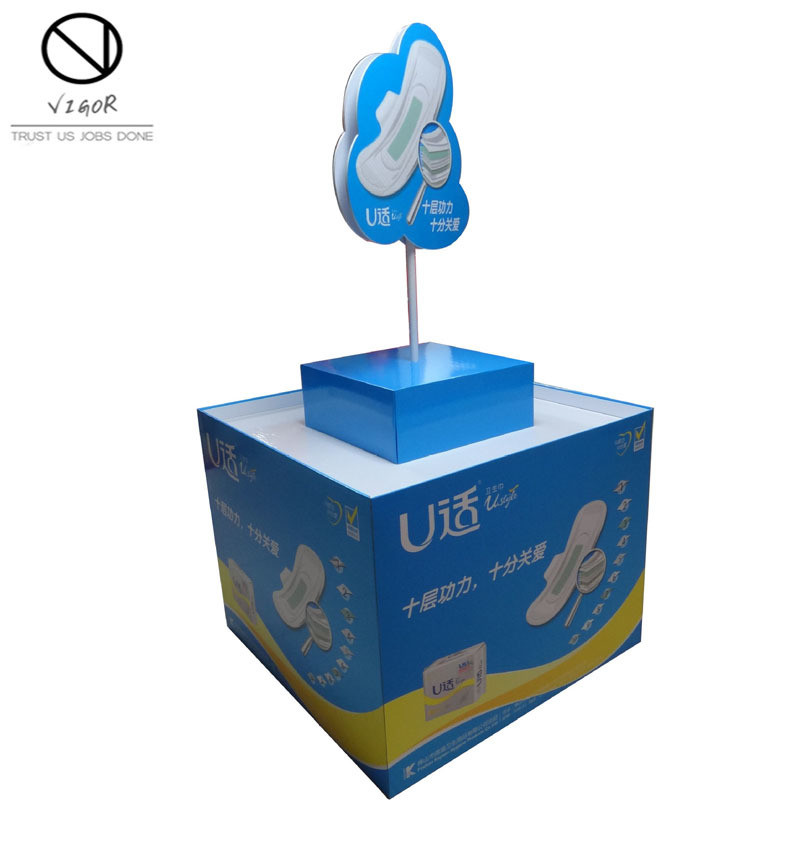 Retail Pop Display Racks Custom POS Round Drink Display Stand for Customized Shelves