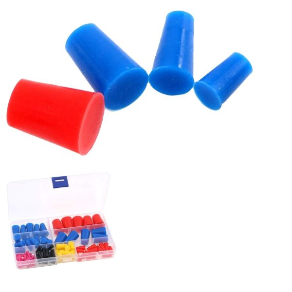 8 Sizes High Temp Silicone Rubber Stoppers Protective Tapered Plug Assortment Moulding and Silicone Material Processing