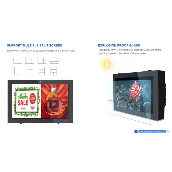 MJK 43 Inch Wall Mount Indoor/Outdoor LCD Digital Poster Touch Screen Animation OEM Customizable Elevator Advertising Display