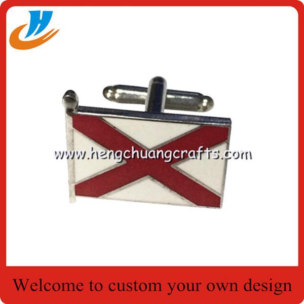Factory custom flag cufflins,brass material men's T-shirt cufflinks