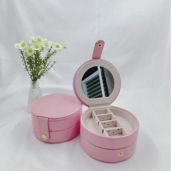 Cajas redondas de joyas de lujo 10.9*10.2*5.9cm Caja de embalaje de papel Impresión de logotipo personalizado