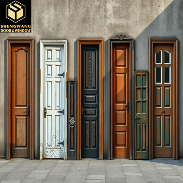Anti Theft Powder Coated Finish With Modern Aluminum Entrance Doors