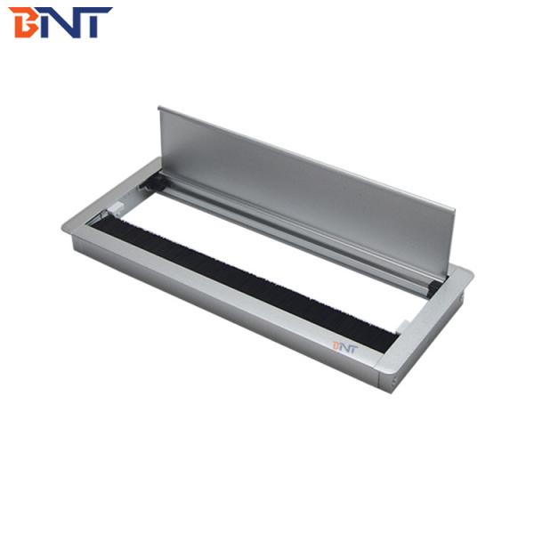 aluminum alloy office desk wire cable grommet box /white rectangle table top hole flip cover cable management box with b
