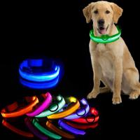 Collier LED pour chien étanche à l'eau clignotant lumineux de nuit marche réglable USB rechargeable