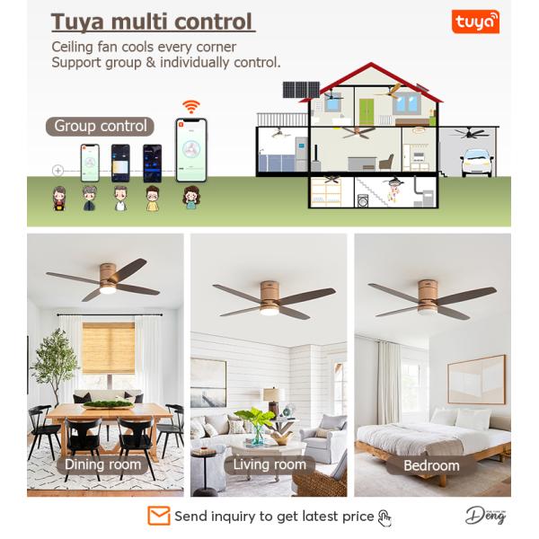 Ventilador de teto de LED com design Hugger e temperatura de cor de 3000K/4500K/6000K