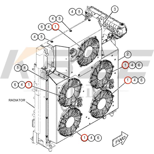 CAT C4.4 C7.1 C13 ENGINE 510-8095 24V FAN AS-SUCTION FITS E320GC E330GC E336GC